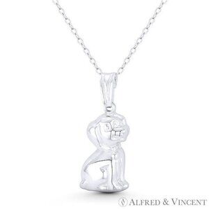 Sitting Labrador Retriever Puppy / Dog Lover Animal Charm in 925 Sterling Silver